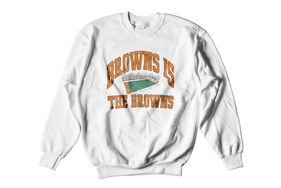 Browns is the Browns Premium Crew - Crewneck Sweater in White