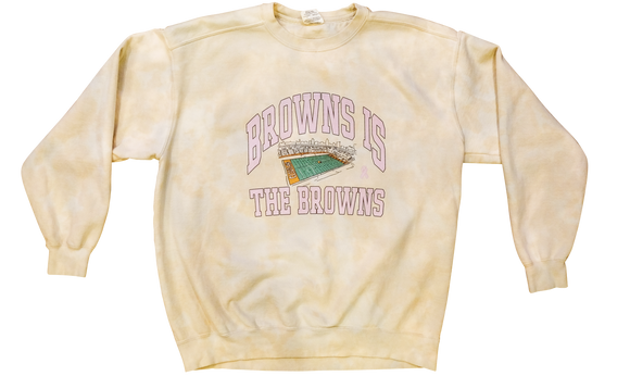 Browns is the Browns Premium Crew - Crewneck Sweater in Hand Dye - Pink Color Way